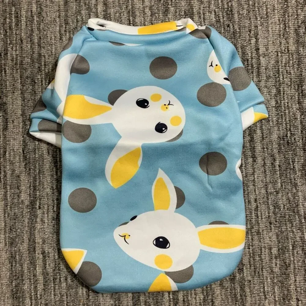 New Soft and Comfortable Bunny‎ Rabbit Print Dog One Piece Outfit Size XL Pet